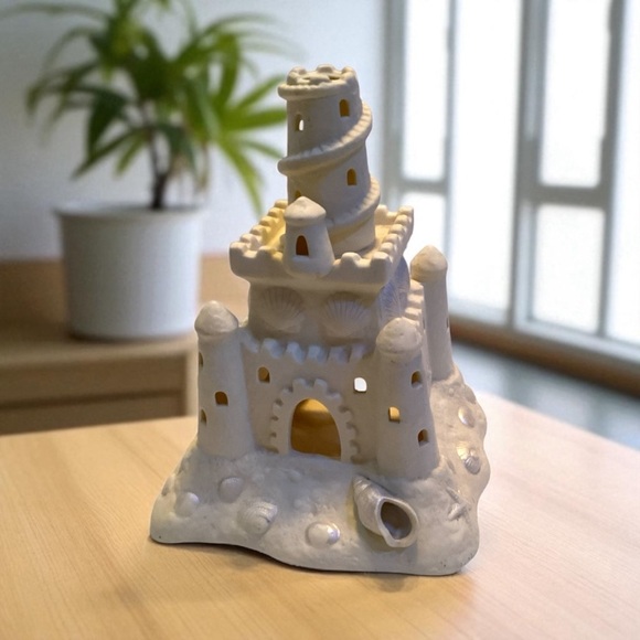 Party Lite Sand Castle Tealight Votive Holder Ceramic Nautical Beach - Picture 6 of 8